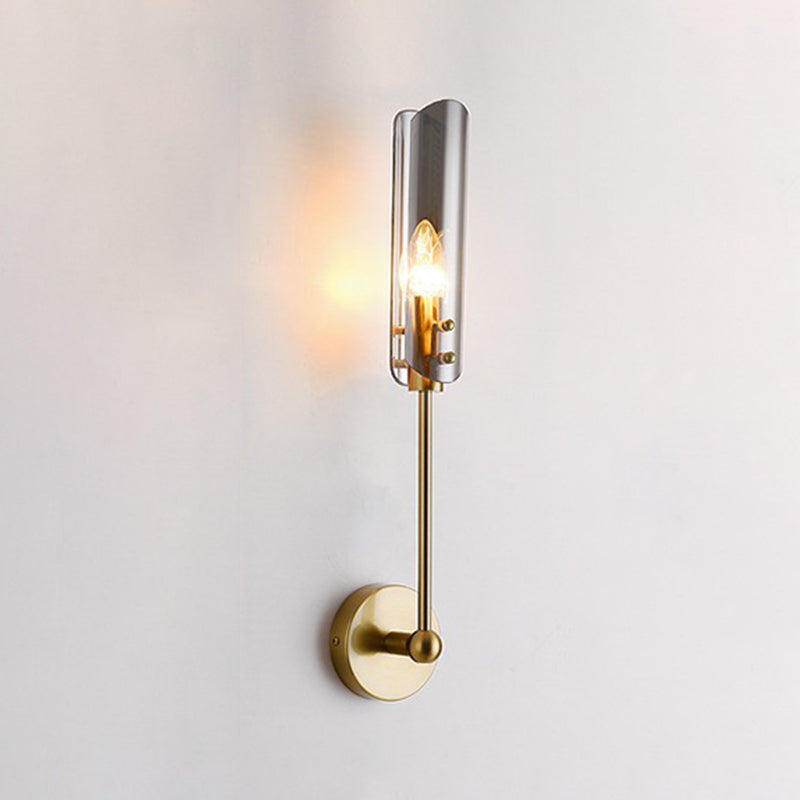 Nórdica Media de metal pared de pared de dorada de oro con vidrio para sala de estar