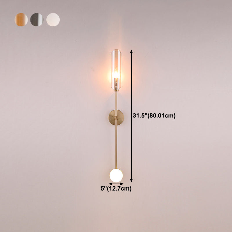 Nórdica Media de metal pared de pared de dorada de oro con vidrio para sala de estar