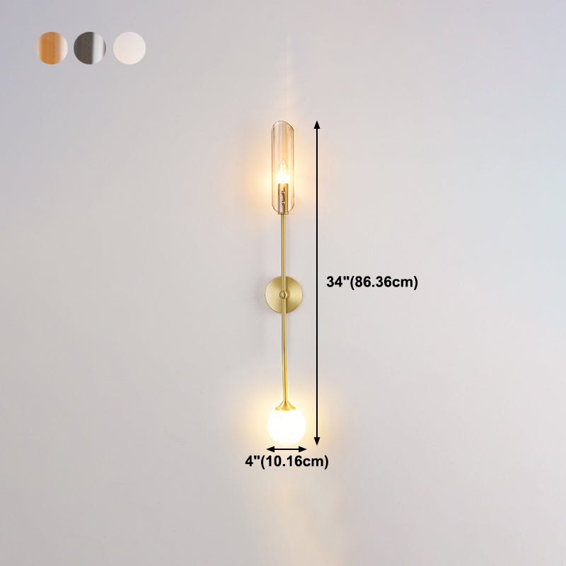 Nórdica Media de metal pared de pared de dorada de oro con vidrio para sala de estar