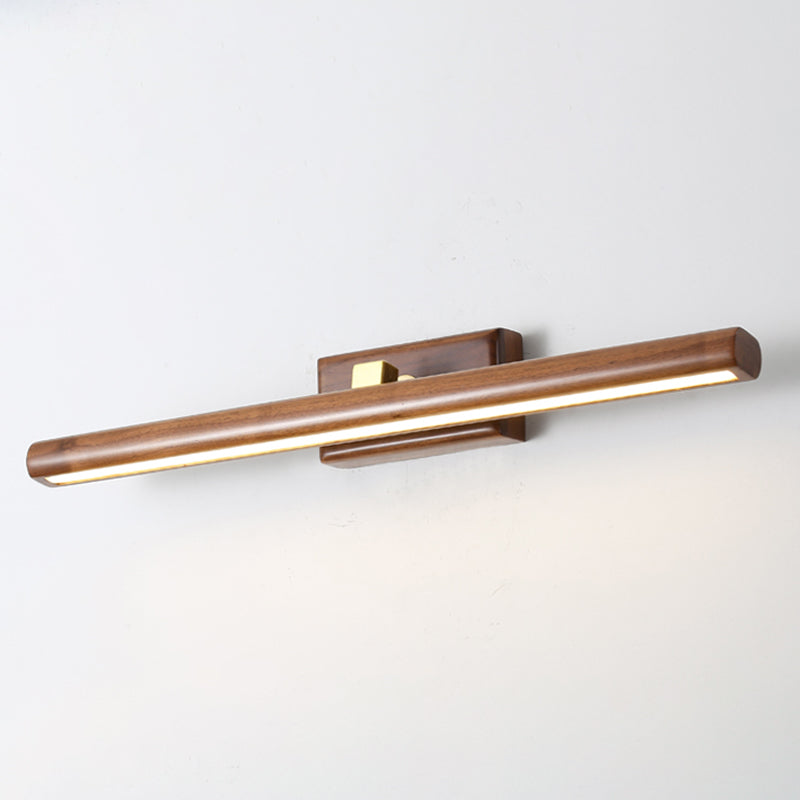 1 Light Tubular Vanity Wall Lights Modern Style Wood Vanity Mirror Lights