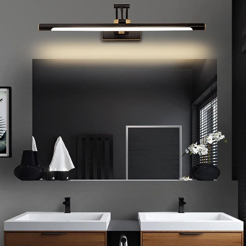 Metal Linear Shape Wall Mount Lighting Modern 1 Light Mirror Wall Mounted Light Fixture