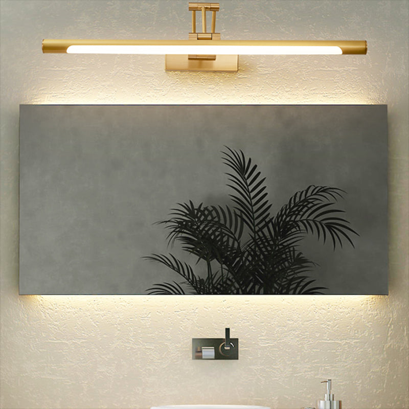 Metal Linear Shape Wall Mount Lighting Modern 1 Light Mirror Wall Mounted Light Fixture
