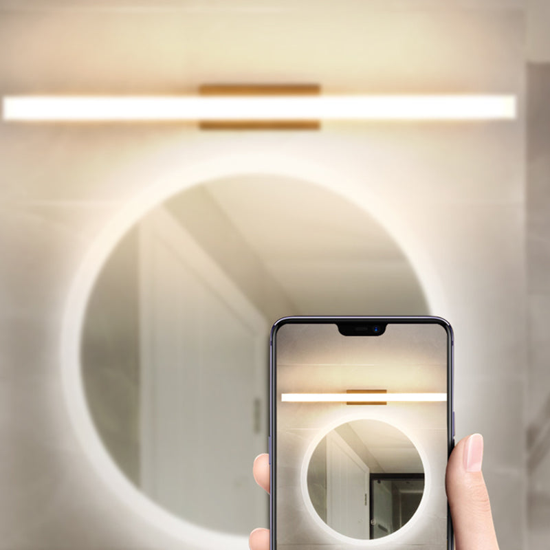 1 luces de pared de tocador lineal ligero luces de espejo de tocador de madera de estilo moderno