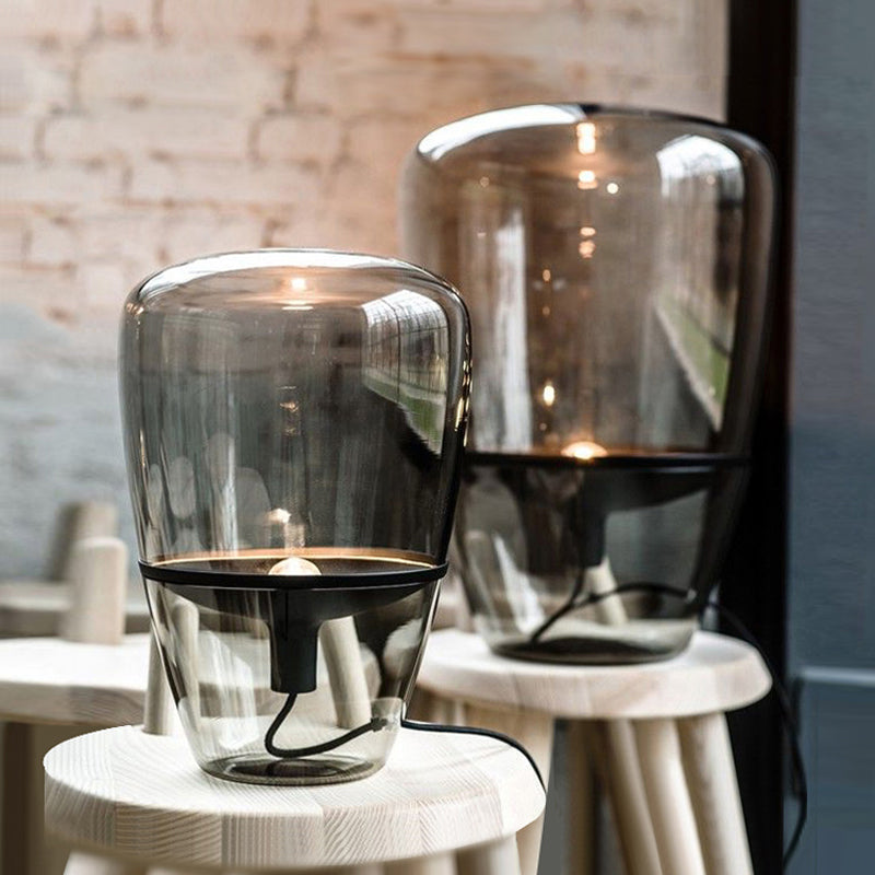 Geometric Shape Glass Table Lamp Modern Style 1 Light Table Lamp Fixtures