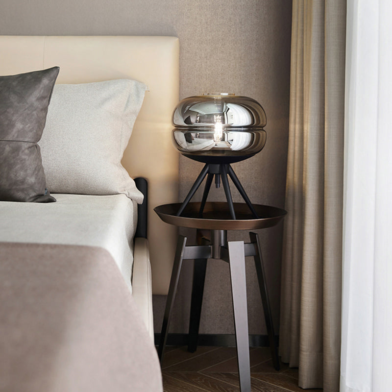 Geometric Shape Glass Table Lamp Modern Style 1 Light Table Lamp Fixtures