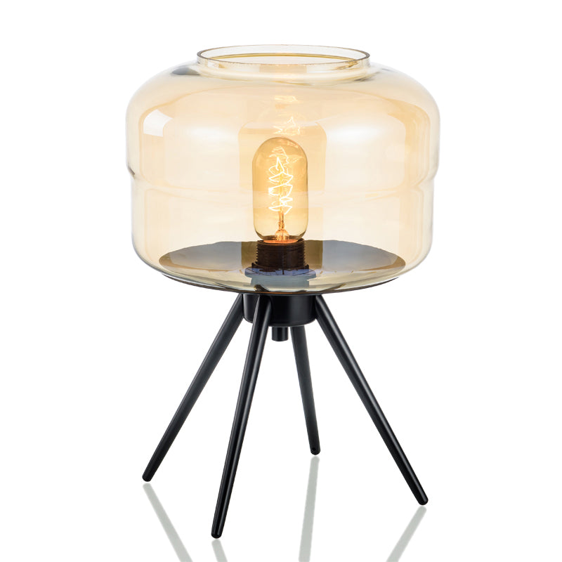 Geometric Shape Glass Table Lamp Modern Style 1 Light Table Lamp Fixtures