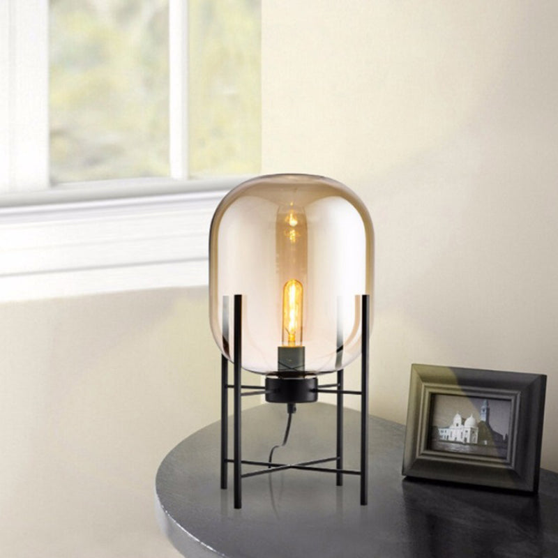 Geometric Shape Glass Table Lamp Modern Style 1 Light Table Lamp Fixtures
