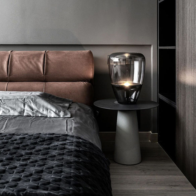 Geometric Shape Glass Table Lamp Modern Style 1 Light Table Lamp Fixtures