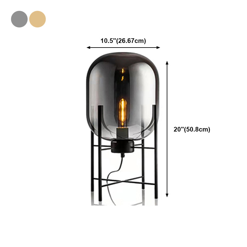 Geometric Shape Glass Table Lamp Modern Style 1 Light Table Lamp Fixtures