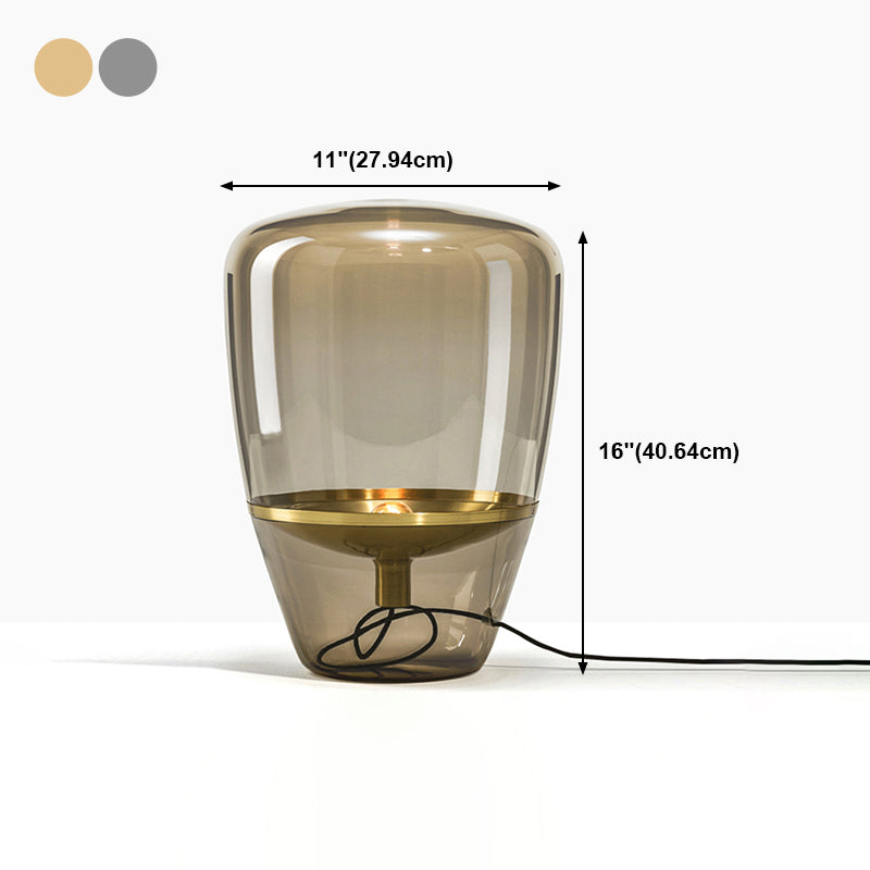 Geometric Shape Glass Table Lamp Modern Style 1 Light Table Lamp Fixtures