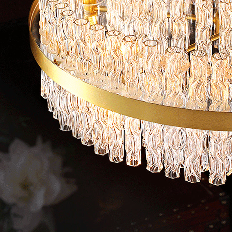 Moderner Stil Ring Kronleuchter Kristall Multi -Lichter Kronleuchter für Wohnzimmer
