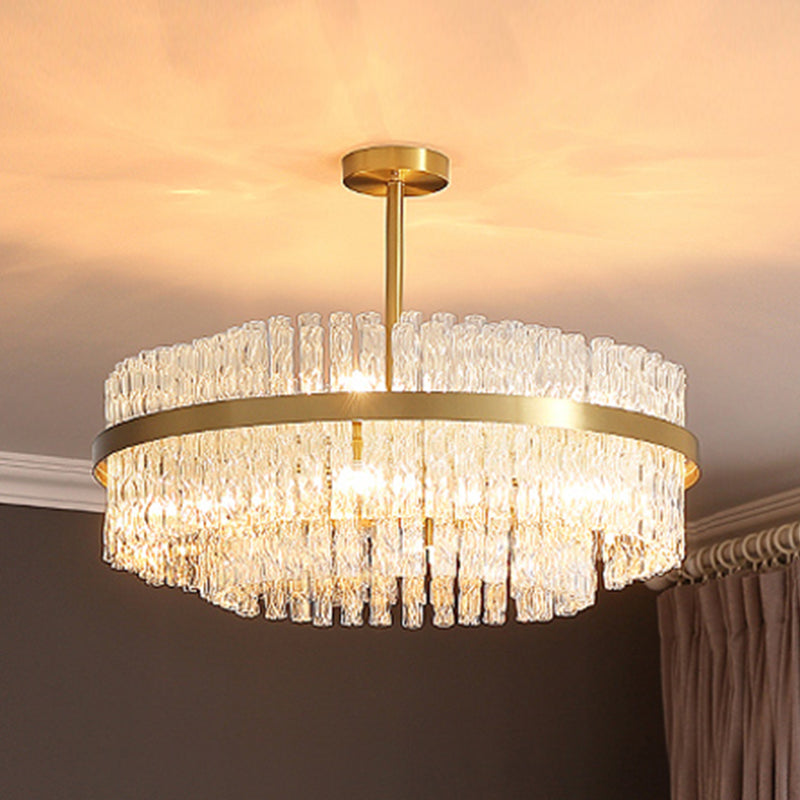 Moderner Stil Ring Kronleuchter Kristall Multi -Lichter Kronleuchter für Wohnzimmer