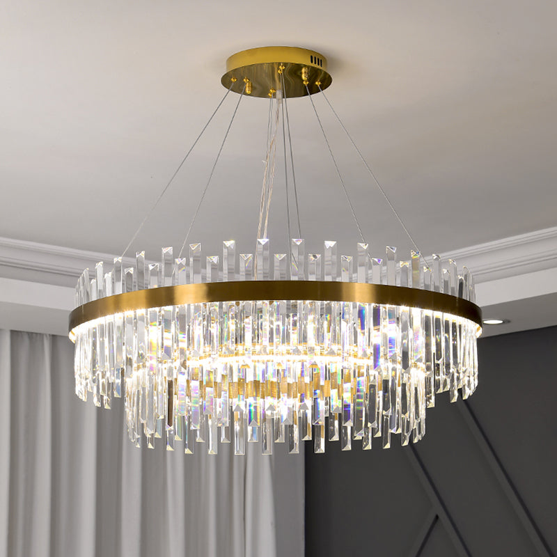 Runde Form hängende Lichter Kristall Kronleuchter für Wohnzimmer Esszimmer