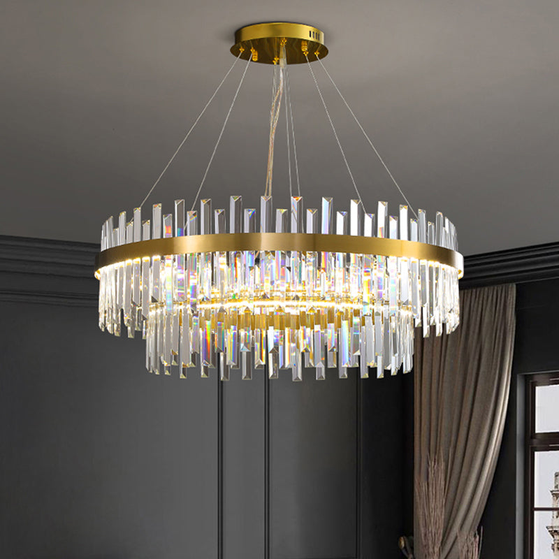 Runde Form hängende Lichter Kristall Kronleuchter für Wohnzimmer Esszimmer