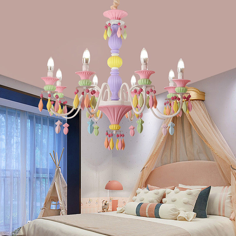 Multi Head Chandelier Light Macron Colorful Pendant Light for Child Room