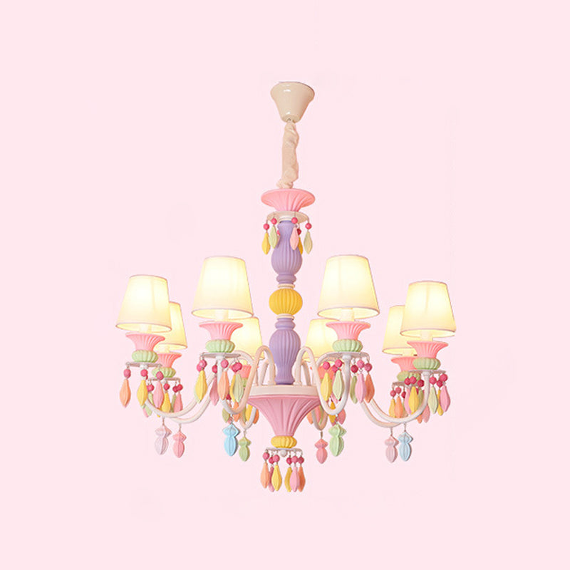 Luz de lámpara de múltiples cabezas Macron colorida Luz de colgante para habitación infantil