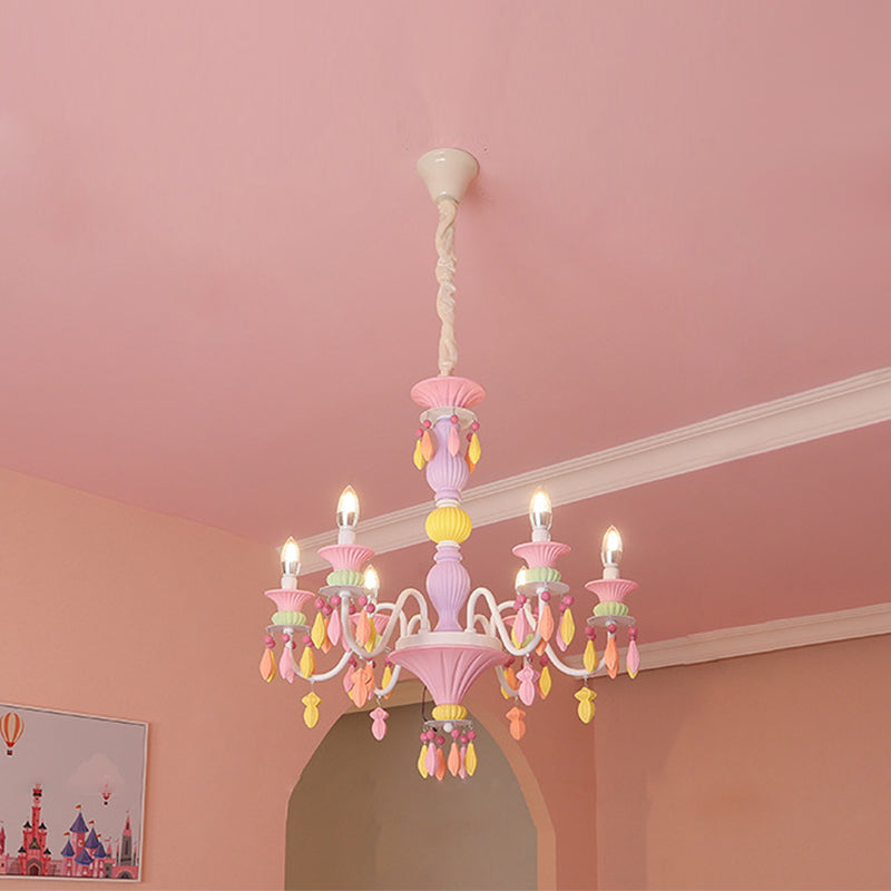 Multi Head Chandelier Light Macron Colorful Pendant Light for Child Room