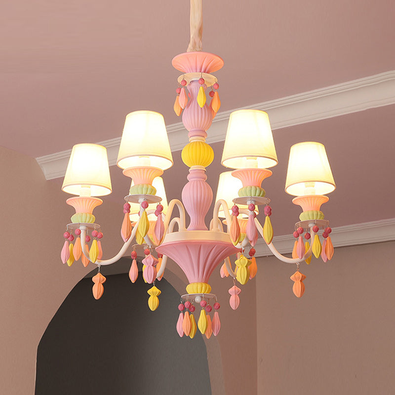 Multi Head Chandelier Light Macron Colorful Pendant Light for Child Room