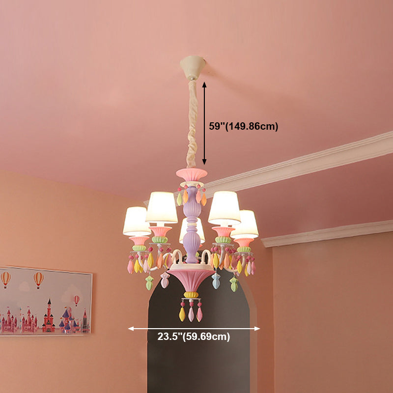 Multi Head Chandelier Light Macron Colorful Pendant Light for Child Room