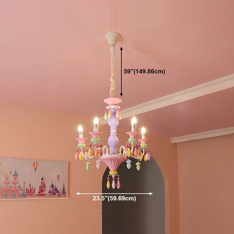 Multi Head Chandelier Light Macron Colorful Pendant Light for Child Room