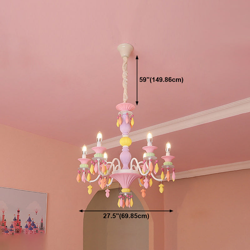 Multi Head Chandelier Light Macron Colorful Pendant Light for Child Room