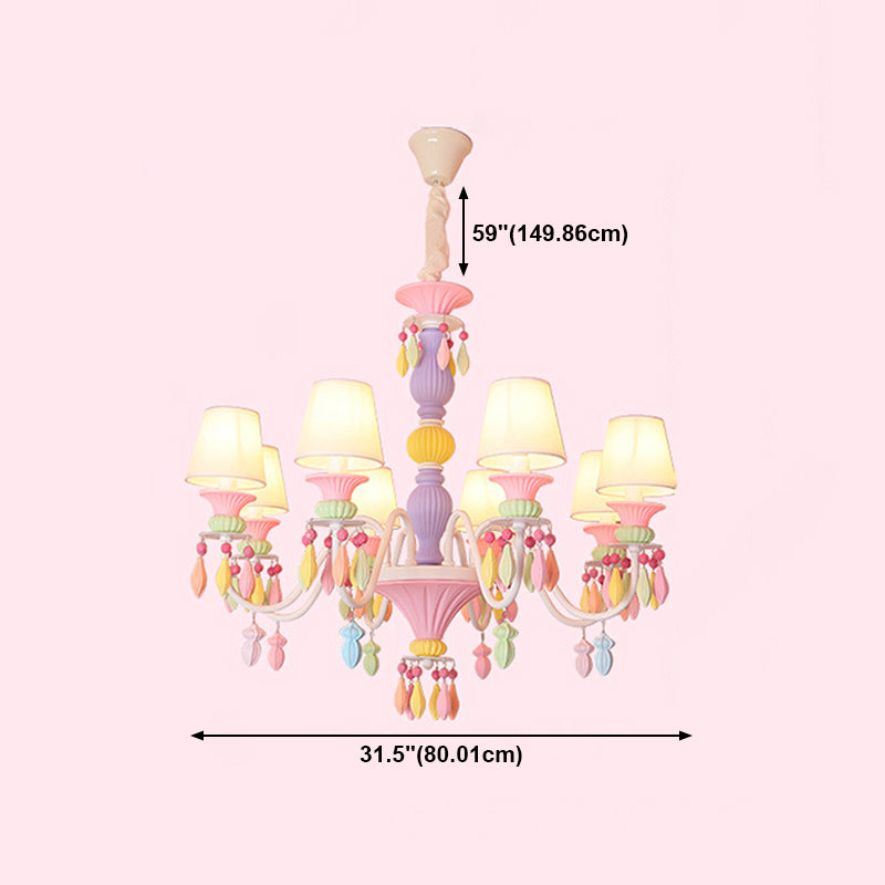 Multi Head Chandelier Light Macron Colorful Pendant Light for Child Room