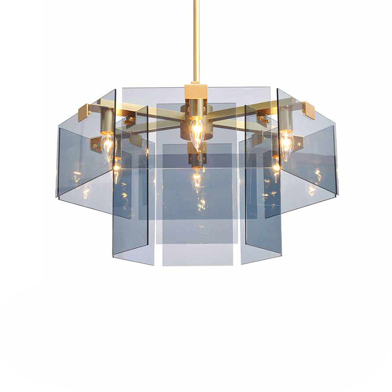 Moderner Stil Gold Kronleuchter Leuchte Geometrie Formglas hängendes Licht
