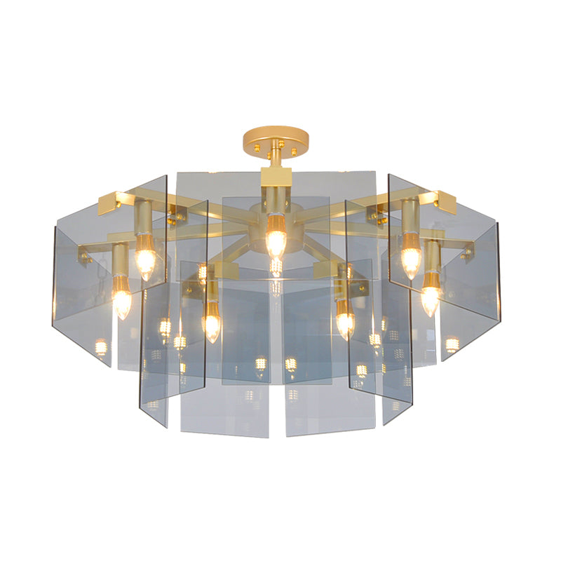 Moderner Stil Gold Kronleuchter Leuchte Geometrie Formglas hängendes Licht