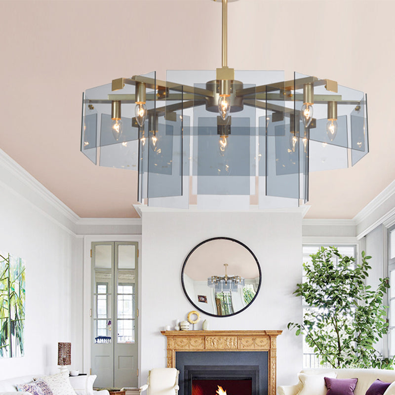 Moderner Stil Gold Kronleuchter Leuchte Geometrie Formglas hängendes Licht