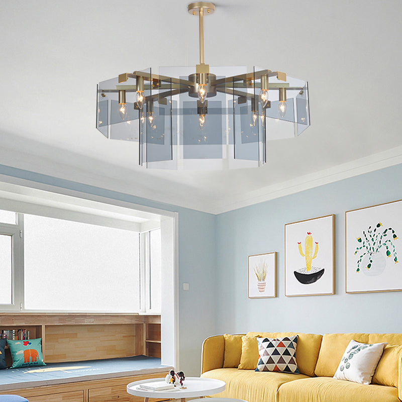Moderner Stil Gold Kronleuchter Leuchte Geometrie Formglas hängendes Licht