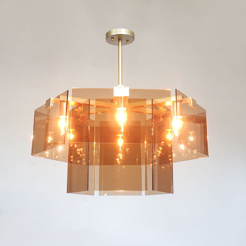 Moderner Stil Gold Kronleuchter Leuchte Geometrie Formglas hängendes Licht