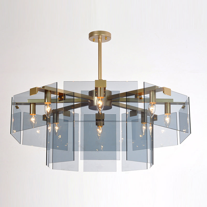 Moderner Stil Gold Kronleuchter Leuchte Geometrie Formglas hängendes Licht