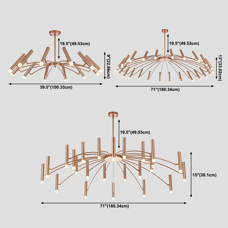 Verstellbarer moderner Kronleuchterbeleuchtung Metallheizlicht für Wohnzimmer