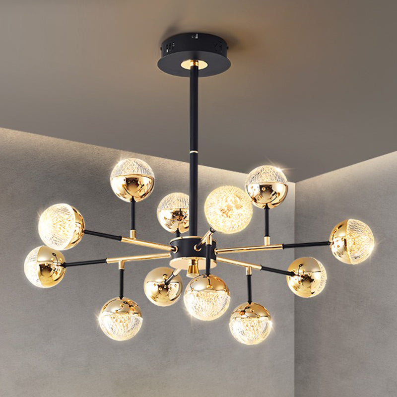 Postmoderner Globus Schatten hängend hängendes Acryl -Metall -Pendellicht für Wohnzimmer