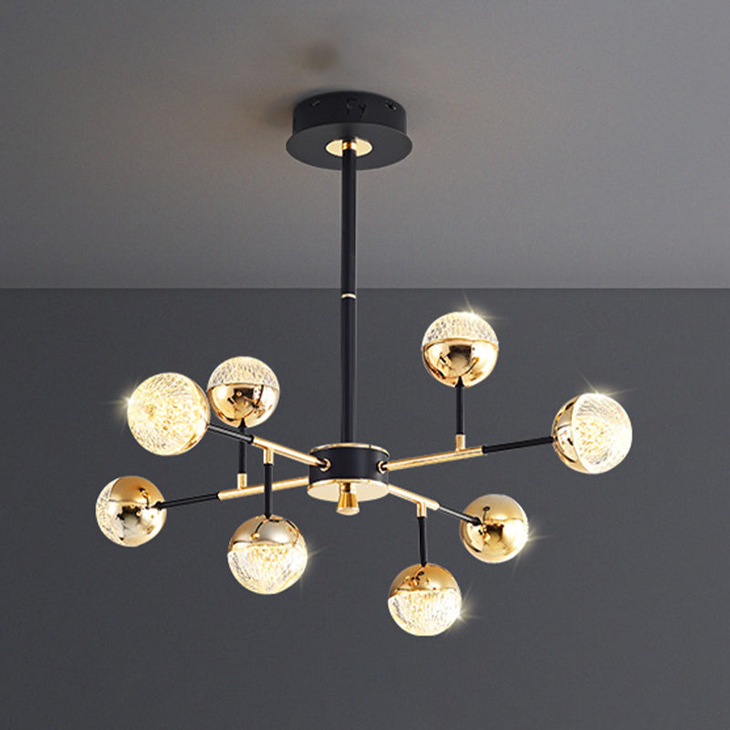 Postmoderner Globus Schatten hängend hängendes Acryl -Metall -Pendellicht für Wohnzimmer