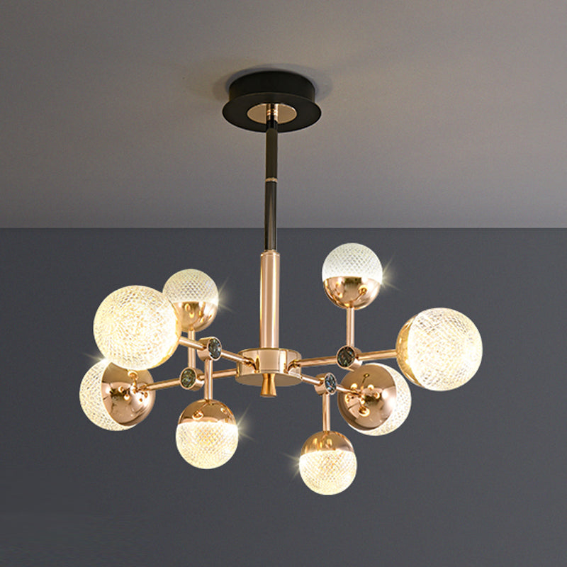 Postmoderner Globus Schatten hängend hängendes Acryl -Metall -Pendellicht für Wohnzimmer