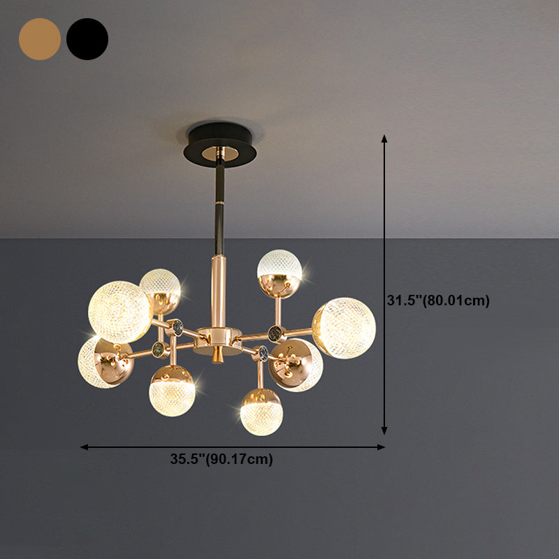 Postmoderner Globus Schatten hängend hängendes Acryl -Metall -Pendellicht für Wohnzimmer