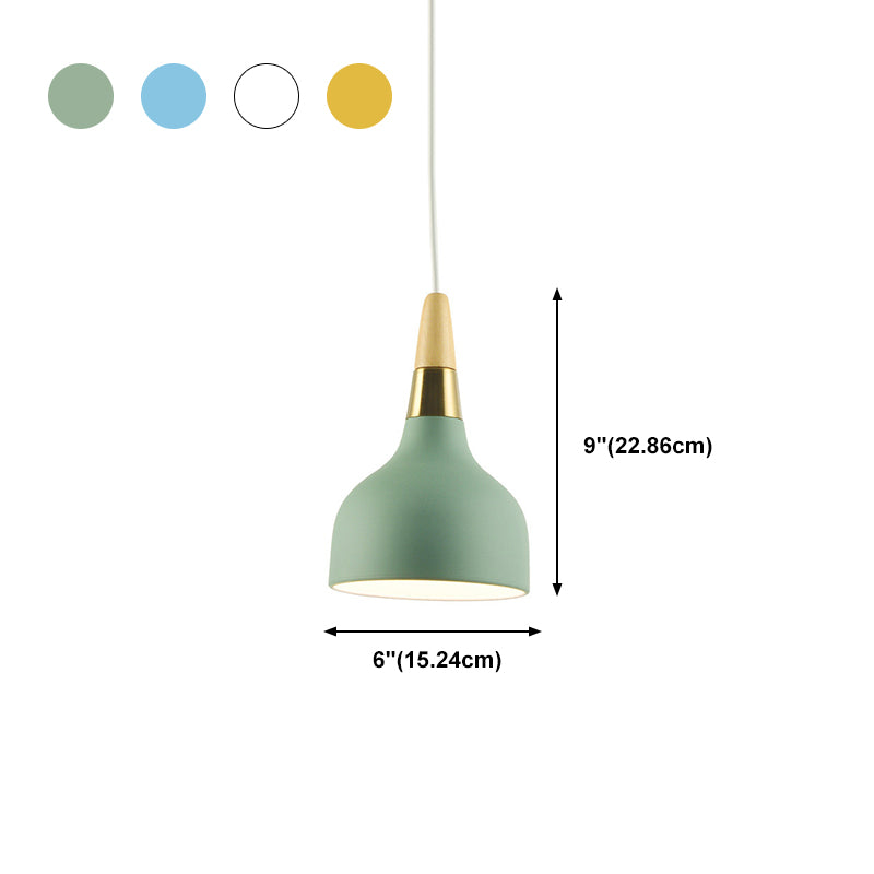 Aluminum Drop Shaped Hanging Light Macaron 1 Head Pendant Light for Dining Room