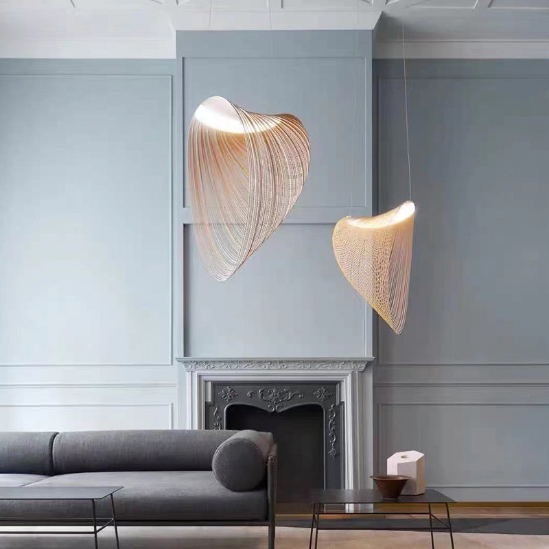 Tornado Pendant Light Fixture Designer Style Wooden Living Room Suspension Lamp