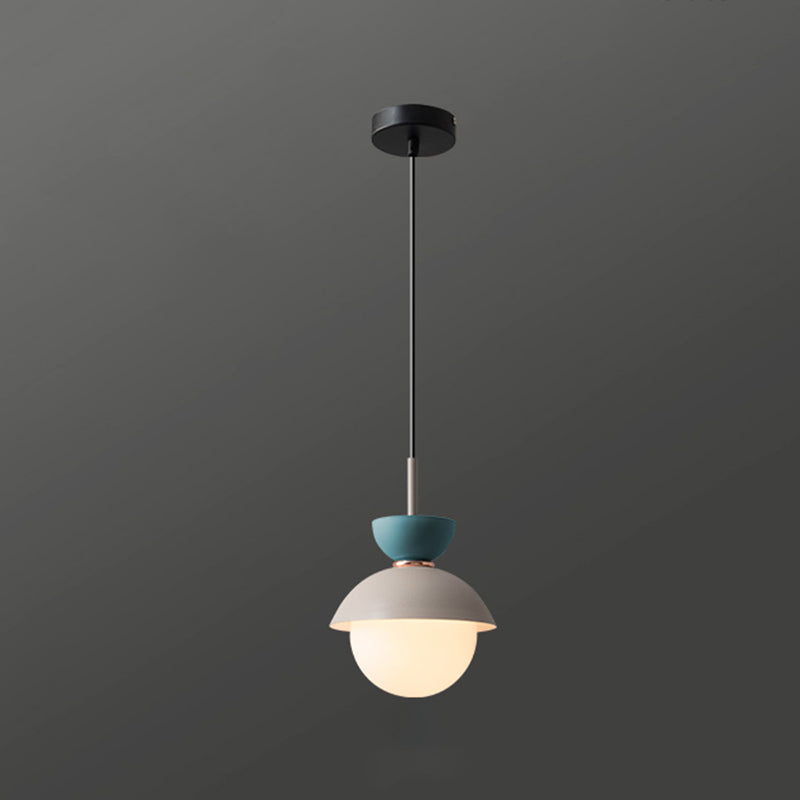 Round Shape Metal Hanging Light Nordic Macarons Style 1 Light Hanging Mounted Lights