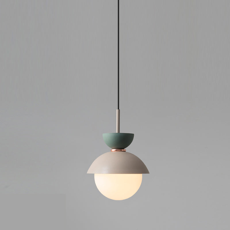 Round Shape Metal Hanging Light Nordic Macarons Style 1 Light Hanging Mounted Lights