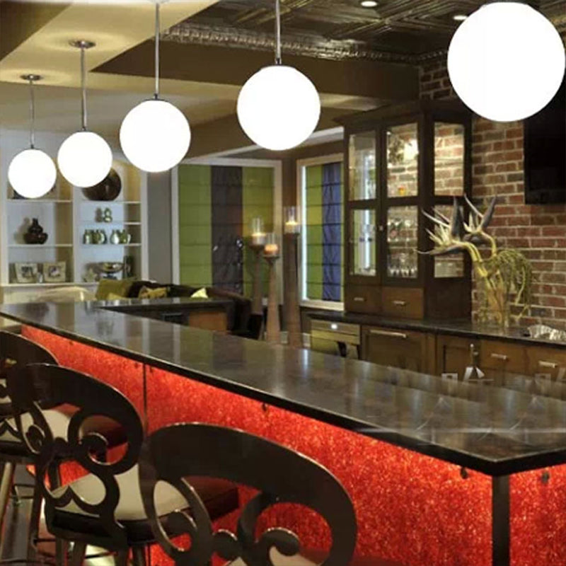 1 Light Round Hanging Ceiling Light Modern Style Glass Hanging Lamp Kit