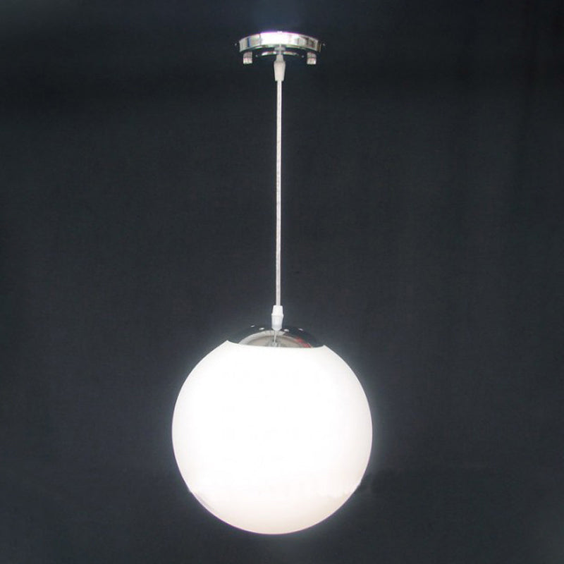 1 Light Round Hanging Ceiling Light Modern Style Glass Hanging Lamp Kit