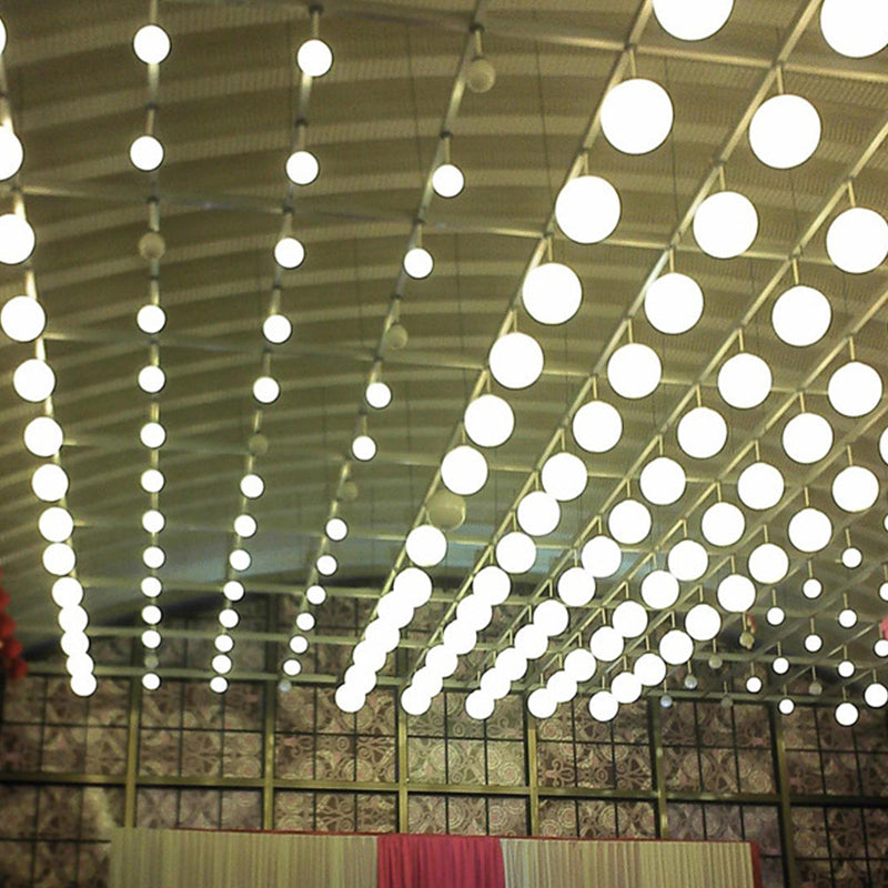 1 Light Round Hanging Ceiling Light Modern Style Glass Hanging Lamp Kit