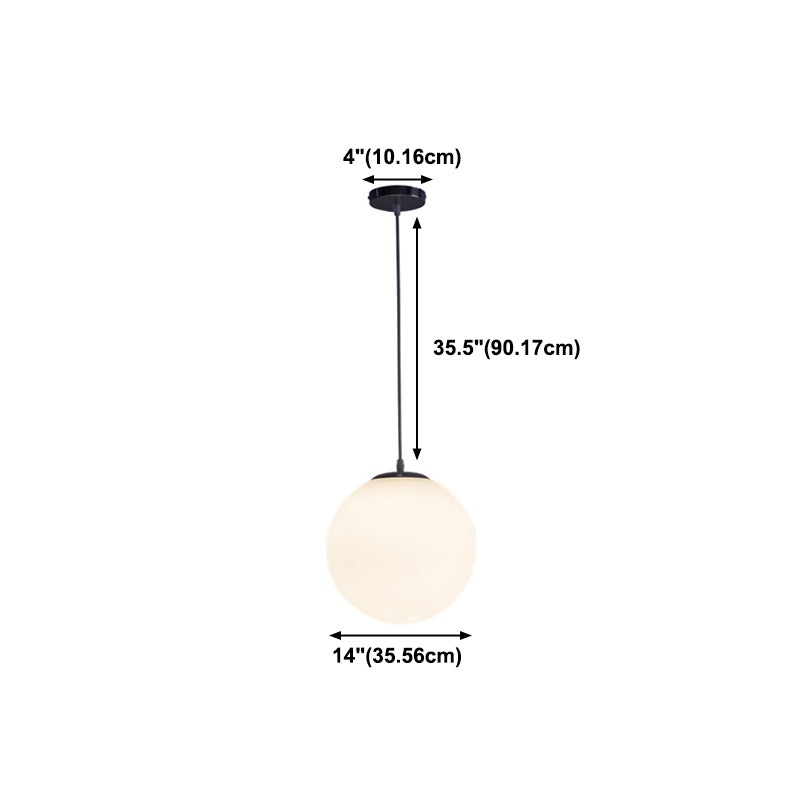 1 Light Round Hanging Ceiling Light Modern Style Glass Hanging Lamp Kit