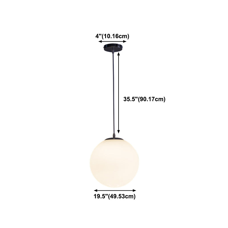1 Light Round Hanging Ceiling Light Modern Style Glass Hanging Lamp Kit