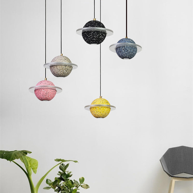 Modern Style Spherical Shape Pendant Lighting Cement Pendant Light for Bedroom