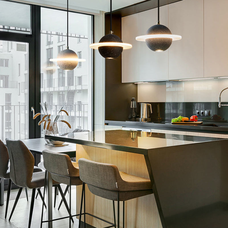 Moderner Stil sphärischer Form anheizt Beleuchtung Zement Anhänger Licht für Schlafzimmer