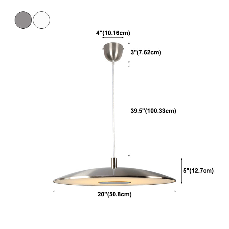 Forme rond en métal suspendu léger style moderne 1 lumière suspendue à la lumière montée sur la lumière