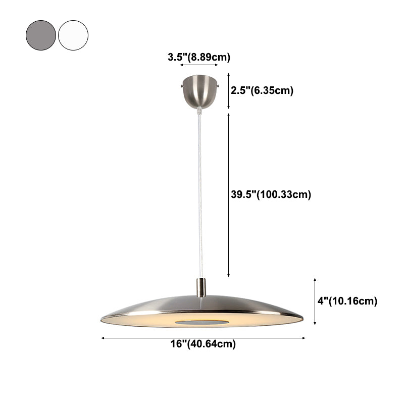 Forme rond en métal suspendu léger style moderne 1 lumière suspendue à la lumière montée sur la lumière